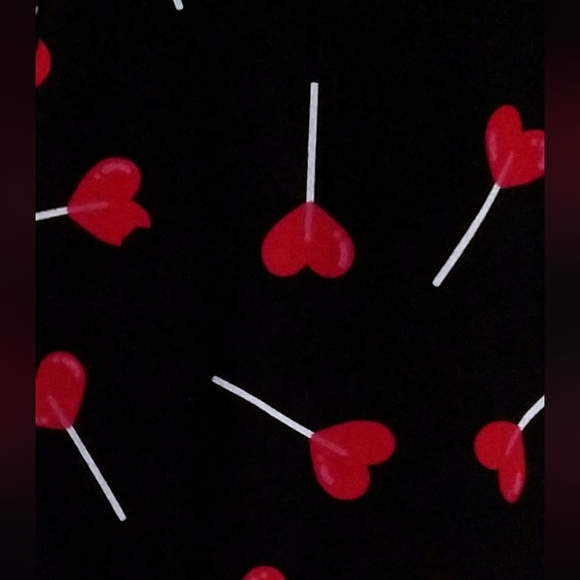 TORRID WOMEN'S/MISSES SIZE 2 BLACK AND RED LEGGINGS RED LOLLIPOPS STRETCH - Picture 5 of 5